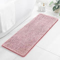 Chenille Bathroom Runner Rug 17"x47" Blush, Plush Bath Mat by Kildoss