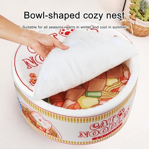 寵幸 Ramen Noodle Cat Bed, Soft Warm Washable - Image 3