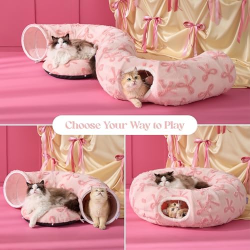 Lesure Donut Cute Jacquard Cat Tunnel Bed Kitten Toys - Image 2