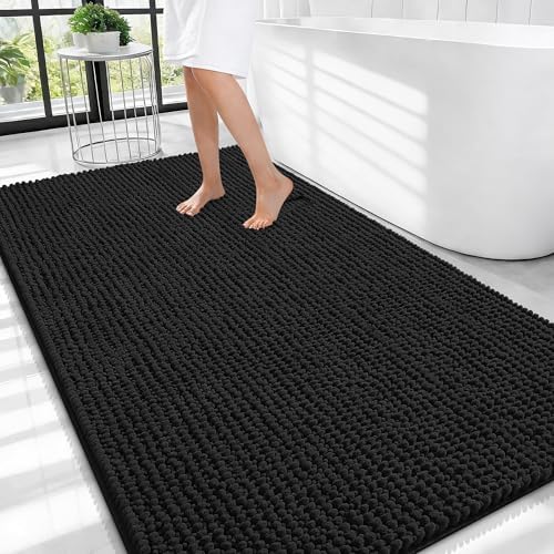 OLANLY Thick Chenille Large Bathroom Rugs 44x32, Absorbent Bath Mat by OLANLY