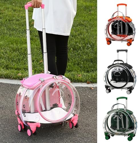 Cat Carrier with Silent Wheels Telescopic Handle, Pet Trolley Backpack - Image 2