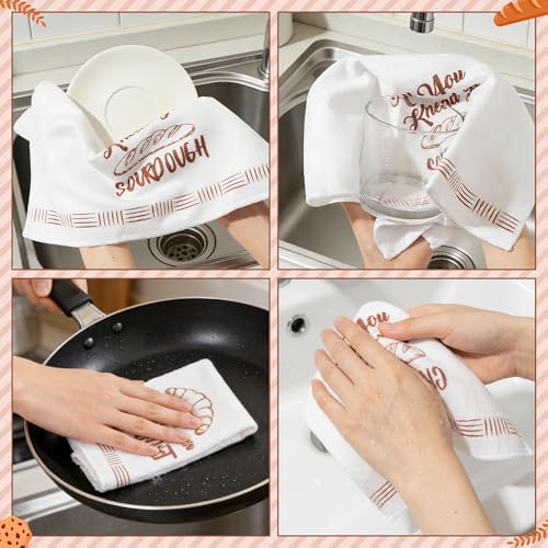 Sourdough Kitchen Hand Towels, 6 Pack Funny Polyester Dishcloth Set - Image 7