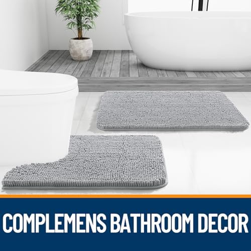 OLANLY Bathroom Rugs 34x21, Extra Soft Absorbent Chenille Bath Rugs - Image 7