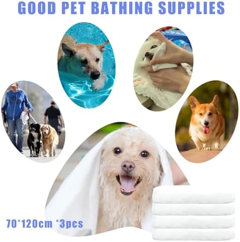 3-Pack Large Disposable Dog Towels, Absorbent Dry Wipes - Image 3
