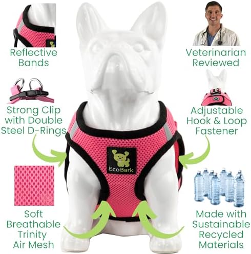 EcoBark Step in Dog Harness, Soft Mesh, Bubblegum Pink, No Choke - Image 4