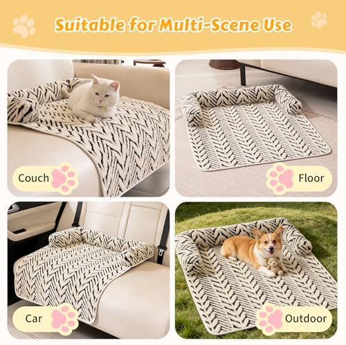 Calming Dog Bed Mats with Neck & Head Support, 31.5 x 23.62 inch Black - Image 5