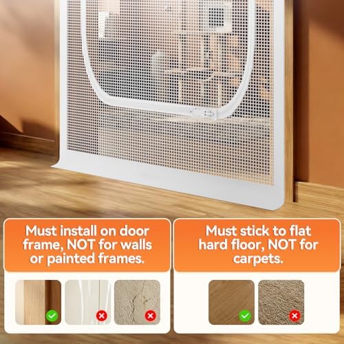 BFNN Cat Screen Door, Scratch Resistant Mesh Gate, Fit 34'' x 82'' Door - Image 6