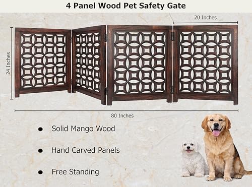 Wooden Foldable Pet Dog Gate - Image 3
