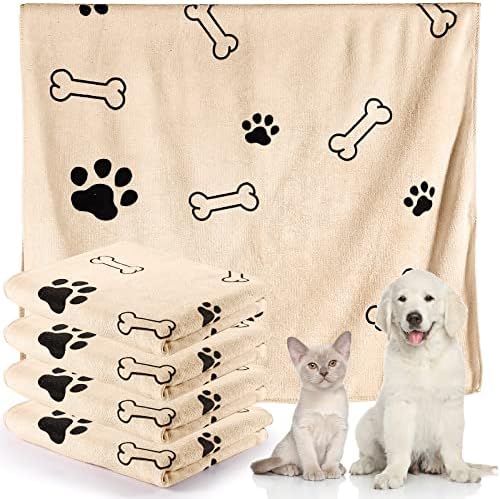 Chumia 4 Pcs Dog Towels for Drying Dog Puppy Bulk Microfiber Absorbent Paw by Chumia