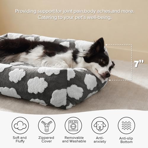 JOEJOY Small Dog Bed for Small Dogs, Rectangle Washable Orthopedic Dog Bed - Image 2