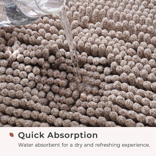 FRESHMINT Chenille Bath Rugs Extra Soft and Absorbent Microfiber Shag Rug - Image 4