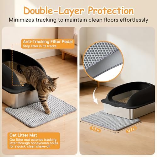 Stainless Steel Cat Litter Box, Large Metal Litter Boxes High Sides - Image 5