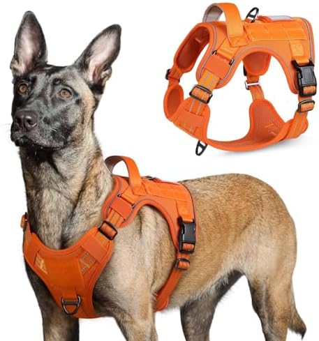 rabbitgoo Tactical Dog Harness for Large, No Pull Military Service Vest by rabbitgoo