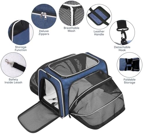 Pet Carrier, Large Soft Sided Expandable Travel Carrier - Image 6