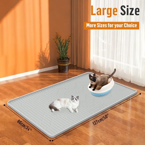 Silicone Cat Litter Box Mat 50"x 34" Extra Large Cat Rubber Mat - Image 6