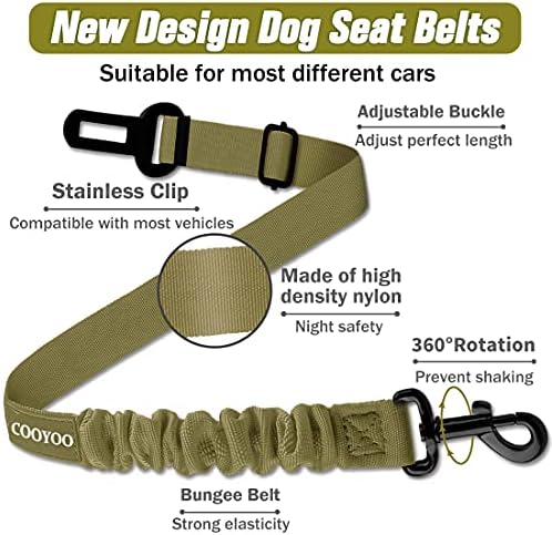 COOYOO Dog Seat Belt, Retractable Dog Car Harness Seat Belt - Image 3
