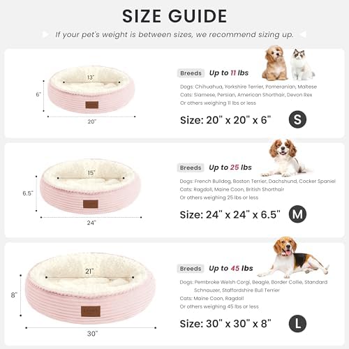Love's cabin Round Donut Cat and Dog Cushion Bed, 30in Pet Bed - Image 4