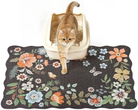 Cat Litter Mat, Traps 100% Litter by YOSEPATI
