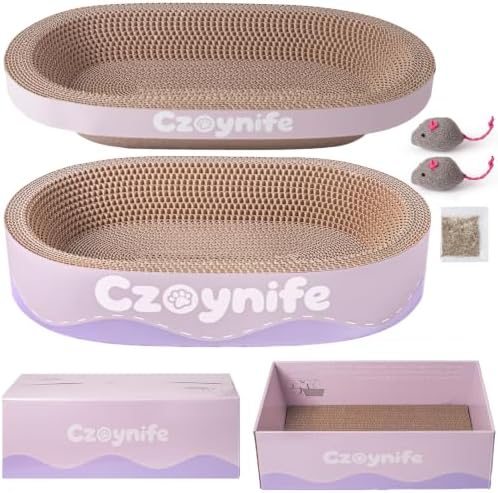 3PCS Cat Scratcher Cardboard, Oval Cat Scratch Pad Bowl Nest by Unknown