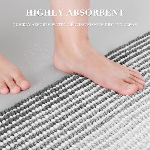 BSICPRO Bathroom Rugs Sets 2 Piece, Non Slip Striped Bath Mats - Image 5
