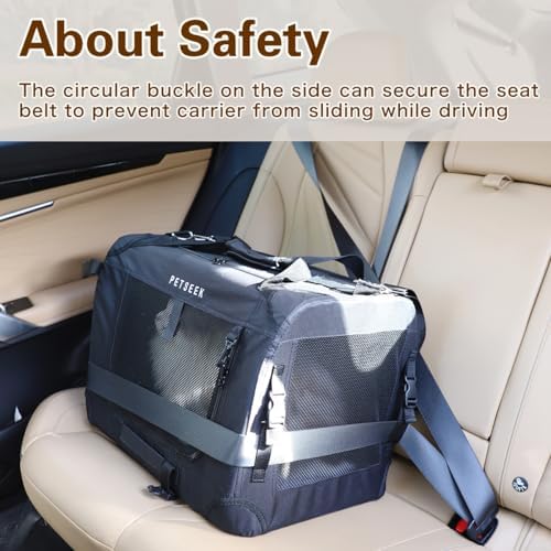 Large Cat Carrier, Portable Soft Sided Road Car Carrier, - Image 3