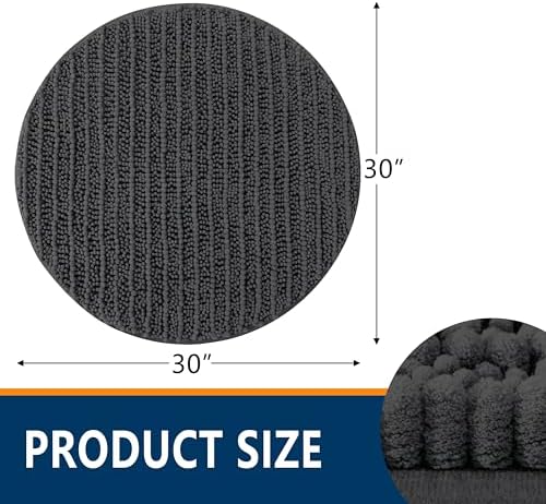 Smiry Bathroom Rugs Round 30X30, Extra Soft Rubber Backing Bath Mats - Image 2