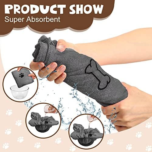 Chumia 4 Pcs Dog Towels for Drying Dog Puppy Bulk Microfiber Absorbent Paw - Image 4