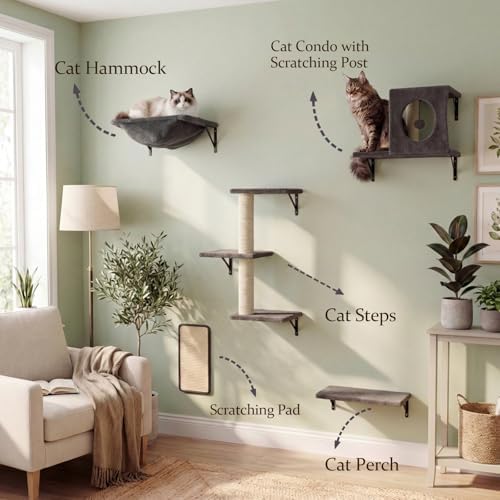 Cat Wall Shelves, Cat Wall Mounted Furniture, Climbing Wall Systems - Image 2