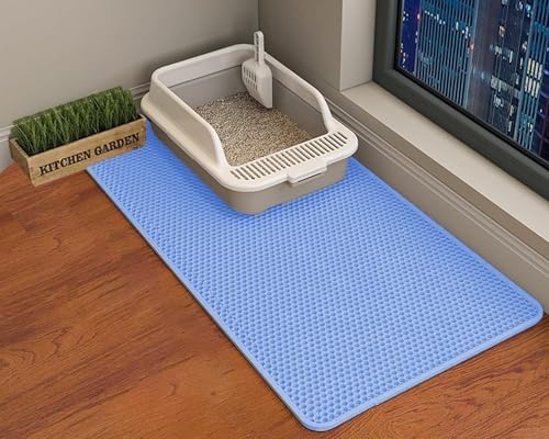 Cat Litter Mat, Double Layer Cat Litter Box Mat by HCY%26WLD