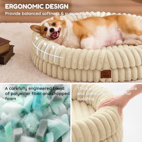ChiXnuggle Orthopedic Dog Bed, Washable Cover, Faux Fur Bolster Pet Couch - Image 5