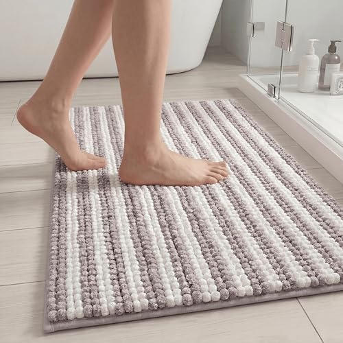 Chenille Bathroom Rug Non Slip Washable, Absorbent Bath Mat by Unknown