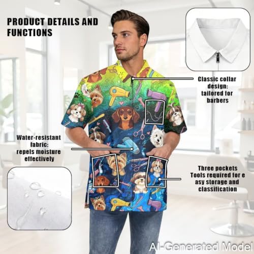 Dog Grooming Smock for Women & Men Water & Hair Repellent - Image 5