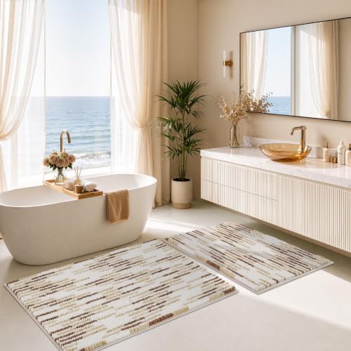 BSICPRO Bathroom Rugs Sets 2 Piece, Modern Bath Mat 20"x32"+16"x24" - Image 5