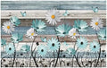 Giwawa Daisy Floral Bath Rug Rustic Wood Bathtub Mat Soft Absorbent Non Slip by Giwawa