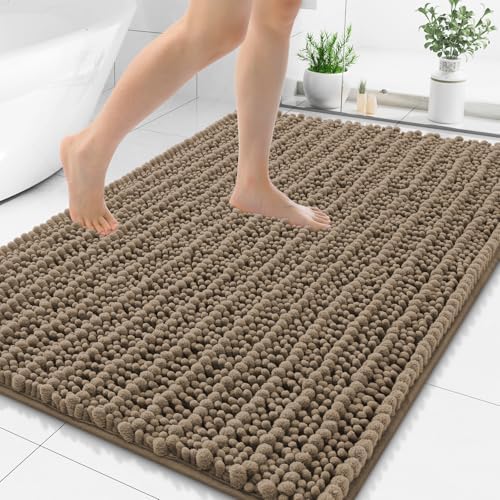 Smiry Bathroom Rugs 48X32, Extra Soft Rubber Backing Chenille Bath Mats by Smiry