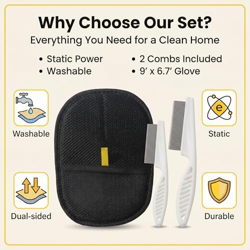 Pet Hair Removal Gloves for Dogs and Cats, Reusable pet Hair Cleaning Tool - Image 2