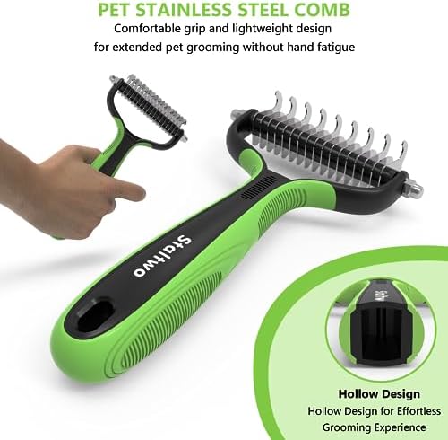 Staltwo Deshedding Dog Brush, Deshedding Undercoat Rake - Image 4