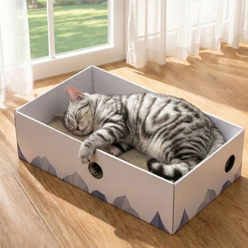 Conlun Cat Scratcher Box, Cardboard Pad, Bed - Image 2
