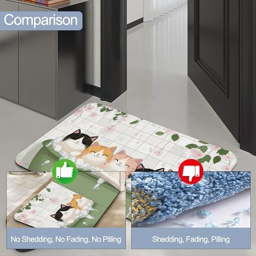 Diatomaceous Bathroom Rugs, Cute Cats Bathroom Decor, Quick Dry Easy to Clean - Image 4