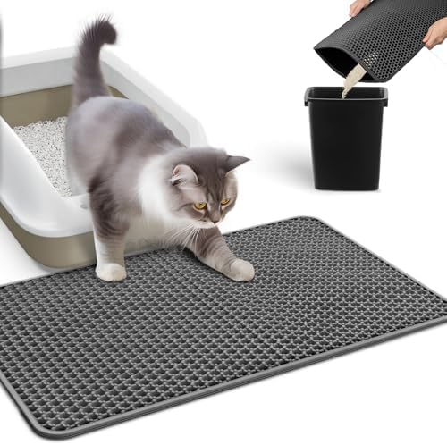 Powools Cat Litter Mat, 23.2 x 14.6 in, Waterproof, Dark Gray by Powools