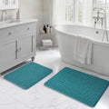 Ophanie Teal Bathroom Rugs Sets 2 Piece, Soft Chenille Bath Mat, Non Slip by Ophanie