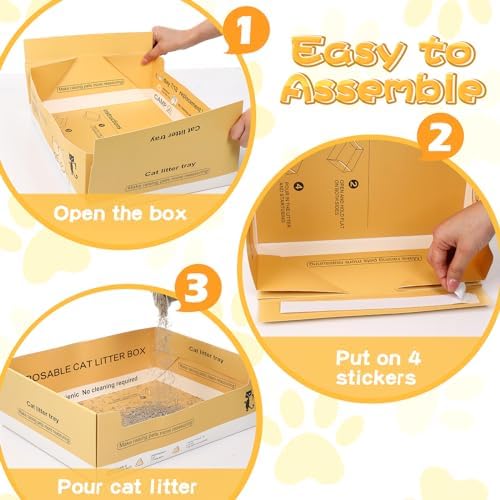 Maxcheck 5 Pcs Disposable Cat Litter Box, 14.96 x 11.4 x 4.7 Inch - Image 6