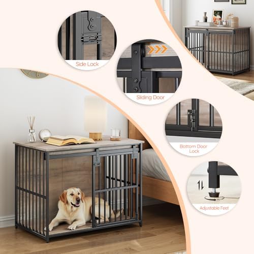 HOOBRO Dog Crate Furniture, 36.6" Heavy Duty Dog Kennel - Image 6