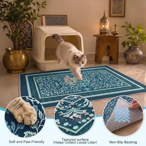 Bienbee Cat Litter Mat, 2 Pack 33" x 22" Machine Washable - Image 3