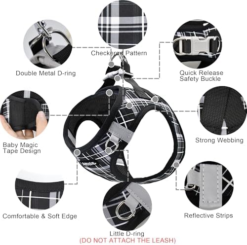 AIITLE Step in Dog Harness and Leash Set Plaid Adjustable - Image 3