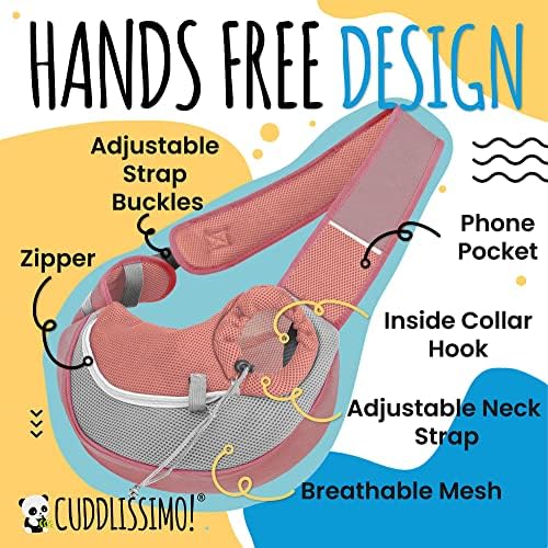 Cuddlissimo Small Dog Sling Carrier, Pet Cat Sling, Puppy Pouch - Image 5