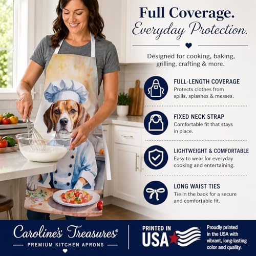 Caroline's Treasures Beagle The Chef Apron Cooking Kitchen Server Baking Crafts - Image 4