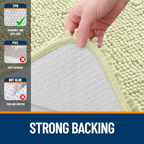 OLANLY Bathroom Runner Rugs 59x20, Extra Soft Absorbent Chenille Bath Rugs - Image 6