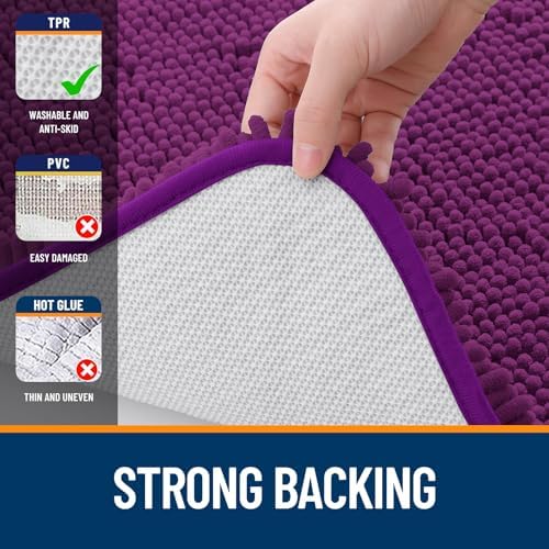 OLANLY Large Bathroom Rugs 59x35, Extra Soft Absorbent Chenille Bath Rugs - Image 6