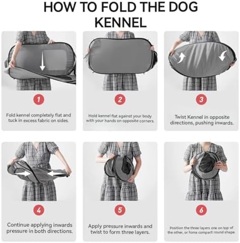 36 Inch Foldable Dog Kennel for Medium Dogs, Portable Waterproof Pop-Up Pet - Image 5
